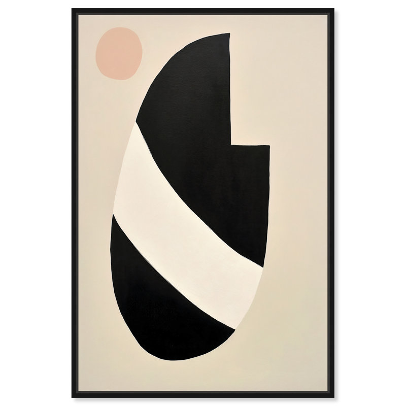 Art mural de formes abstraites univers de bande par Art Remedy, Cadre noir, H 25 po x l 17 po