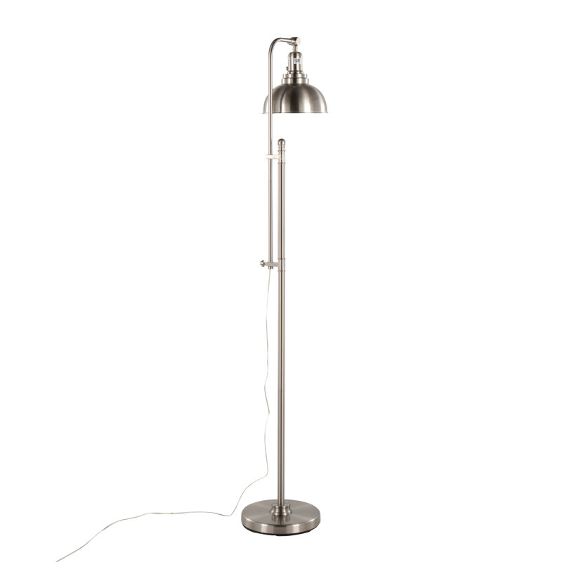 Lampe sur pied industrielle Emery en nickel