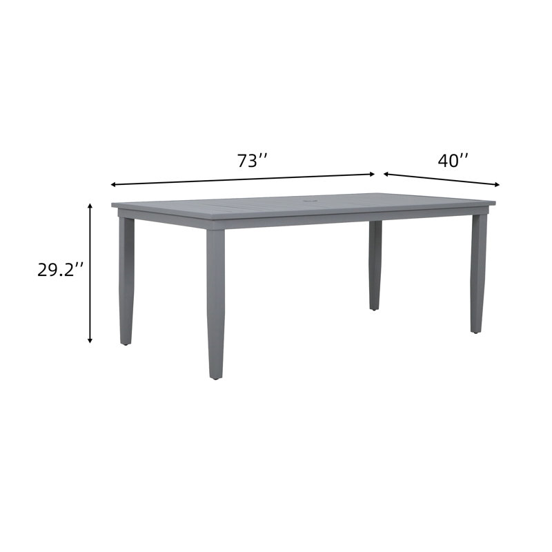 Ensemble repas d'extérieur 7 pièces avec coussins gris 7 pièces