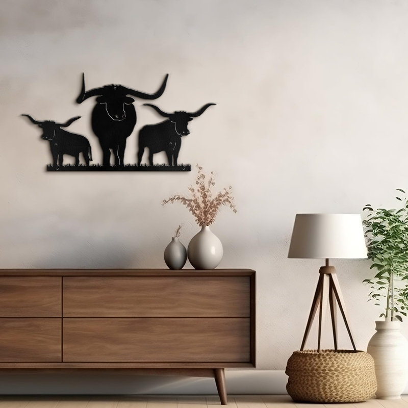 Décoration murale en métal, Noir, H 15 po x l 30 po x P 0,05 po