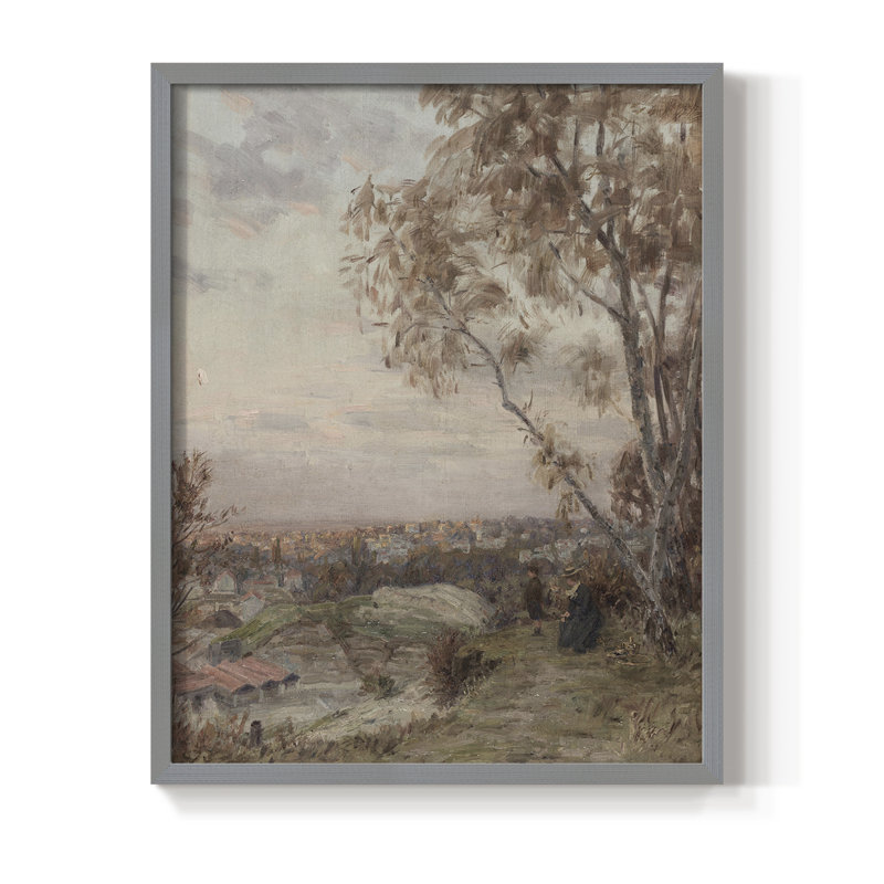 «Vintage Landscape», reproduction encadrée Cxxxv - bois massif, Gris, H 11 po x l 9 po