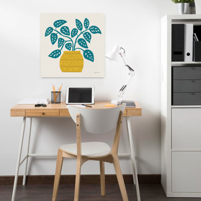 Art mural contemporain plante en pot