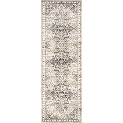 Eira Medallion SplashGuard Machine Washable Area Rug
