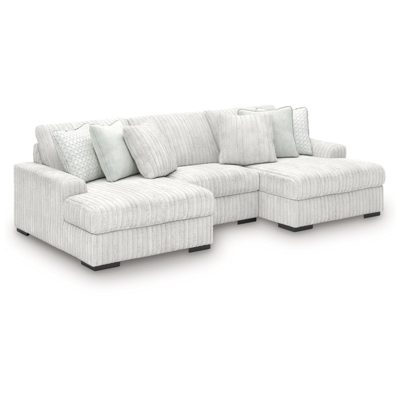 Canapé modulaire 3 pièces avec méridienne Brunton, H 41 po x l 143 po x P 67 po