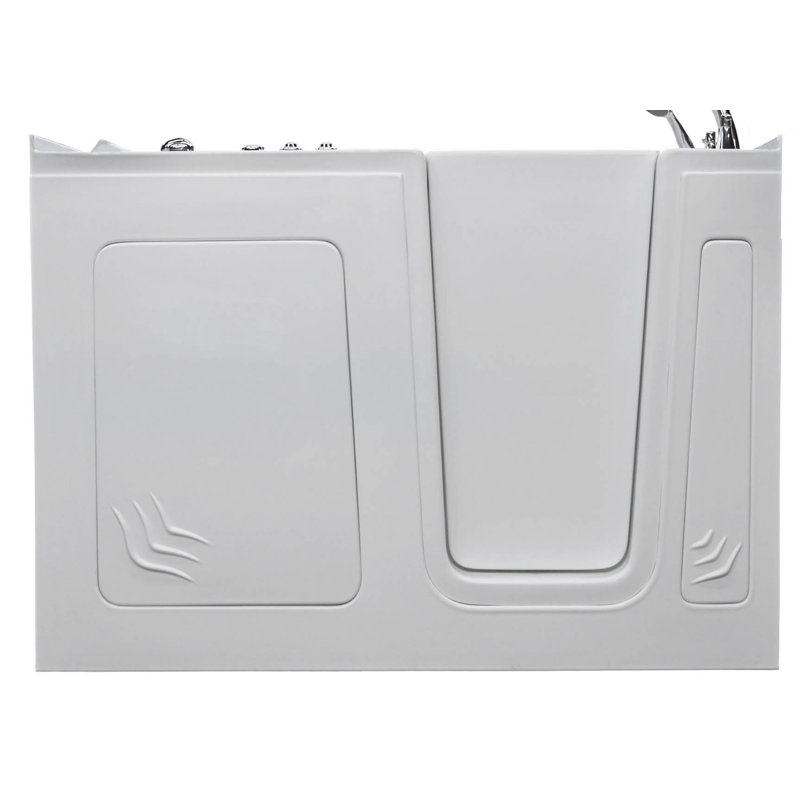 Aspen 60 " L x 32 " W Alcove / Tile in and Mounting / Installation Required Whirlpool Acrylic Bathtub with Faucet, White