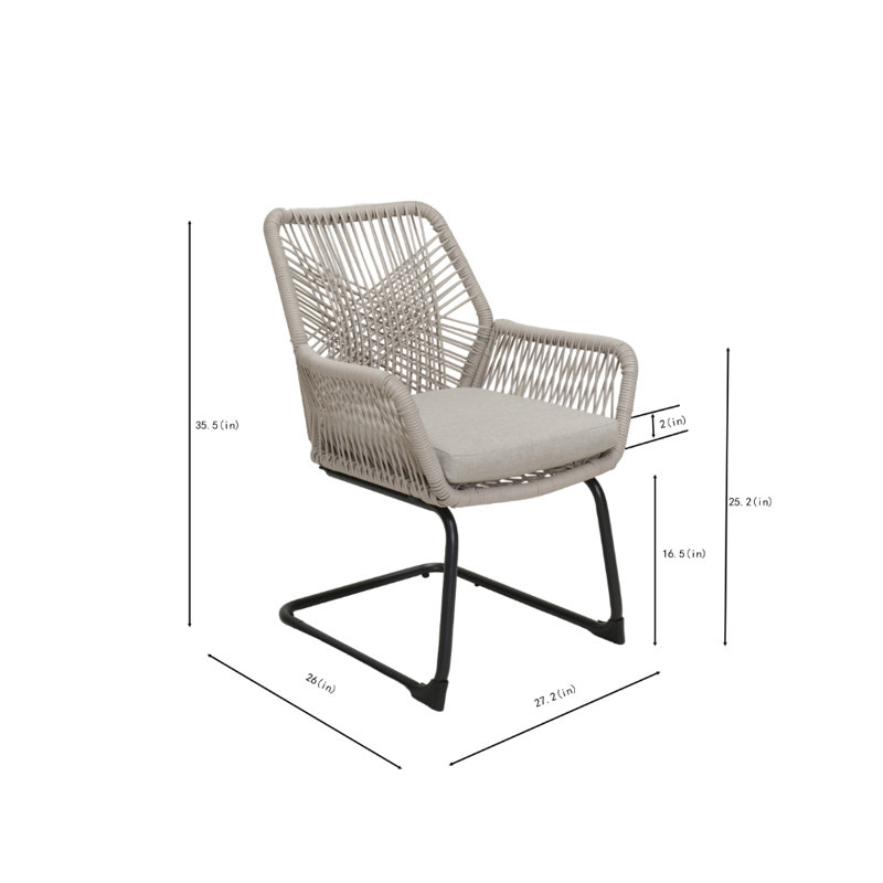 Fauteuil d'extérieur en rotin avec support à ressorts (ensemble de 2)