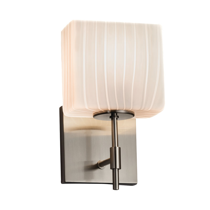 Appliquee à bras 1 lumière del Crowther, Nickel brossé, Ruban