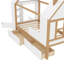 Lit simple en bois massif blanc et naturel avec tiroirs et tablettes