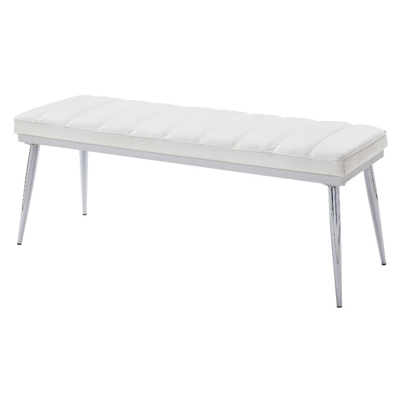 Banc Raul, polyuréthane blanc et chrome
