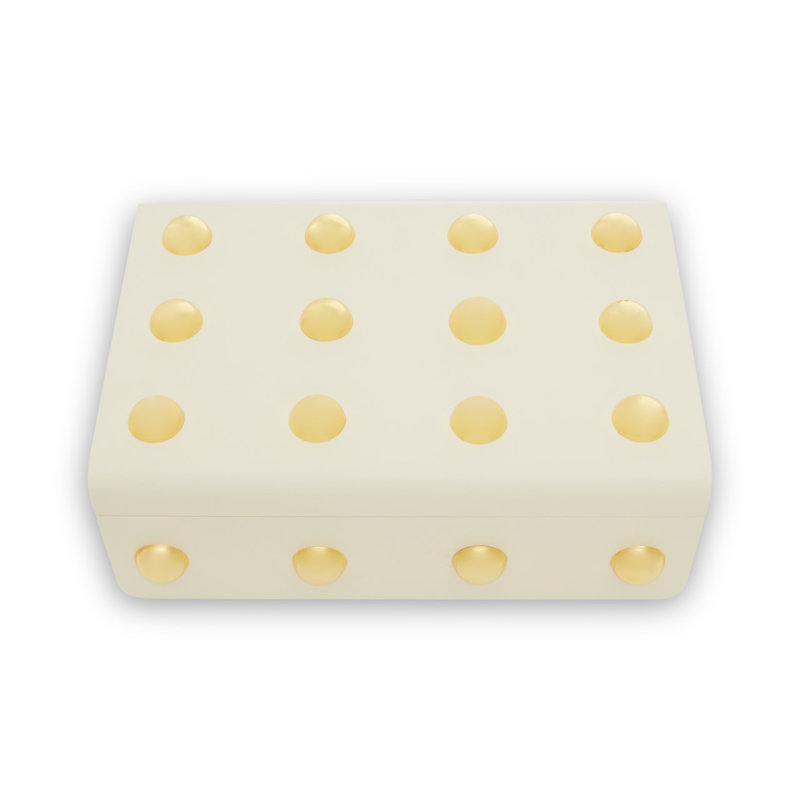Laureen Accessory Box, White/Gold