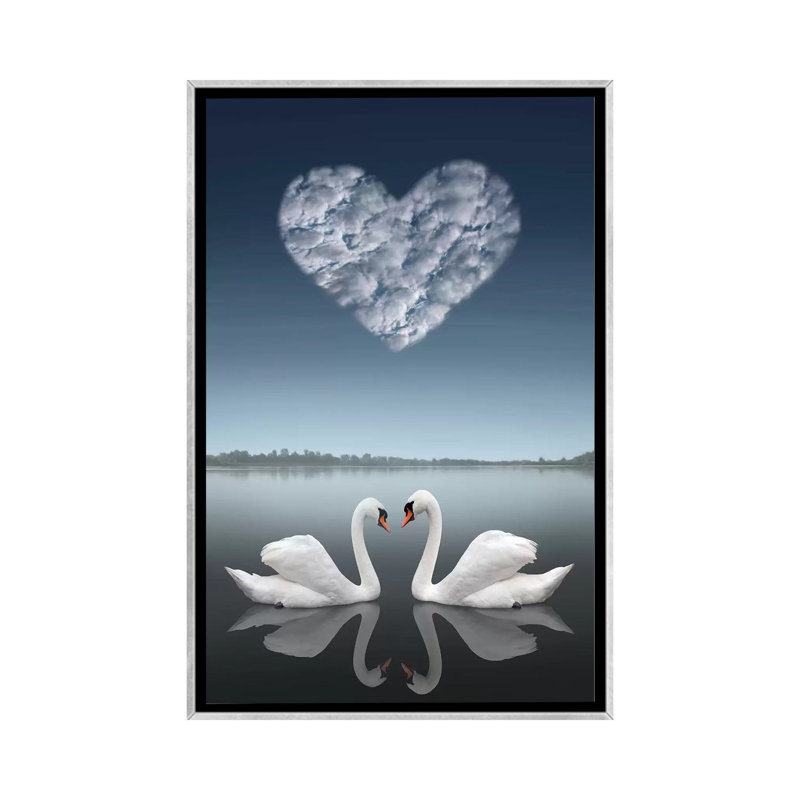 "Together" par Ben Heine-impression d’art graphique, Pas de tapis, H 26 po x l 18 po x P 1,5 po, Toile avec cadre argenté