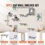Étagères et perchoirs muraux pour chats avec plateformes de saut, hamac, canapé, arbre à chat et support pour chat. Mobilier mural pour chats pouvant supporter jusqu'à 18 kg, idéal pour dormir, jouer et grimper. Ensemble de 6.