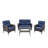 Wicker 4 - Person Patio Conversation Set with Cushions-722038006