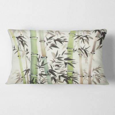 Housse et insert de coussin rectangulaire Bamboo Branches in the Forest II