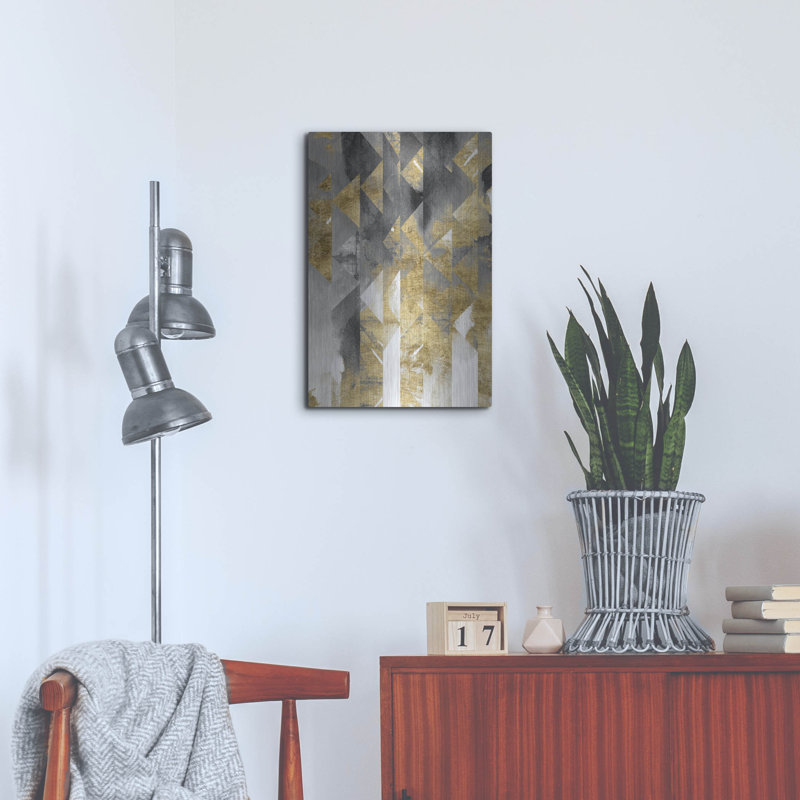 «Gilt Reflections 2» par Chariklia Zarris, art mural en métal, H 24 po x l 16 po