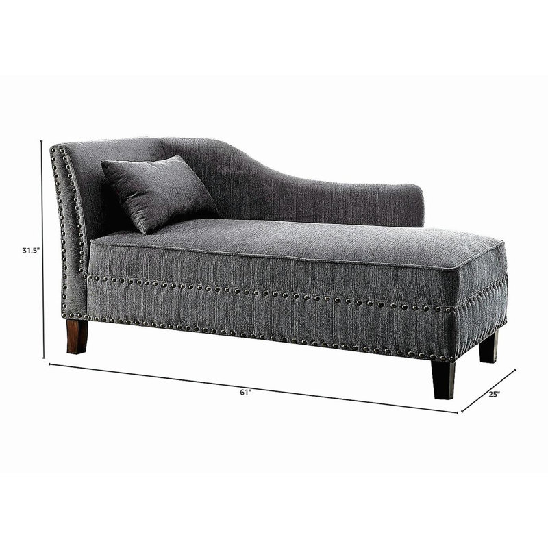Méridienne en tissu gris