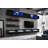 Bergenia 126" Modern Floating Wall Mounted Entertainment Center with 16-Color LED Lighting, High Gloss Finish-282677730