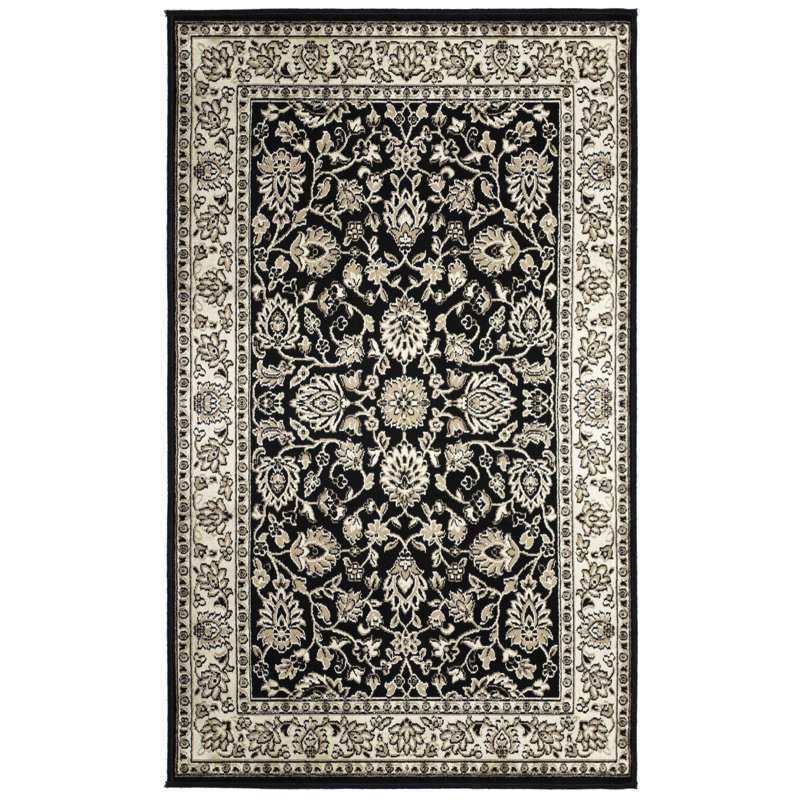 Tapis oriental noir Azaria, Rectangle 3 pi 3 po x 4 pi 6 po