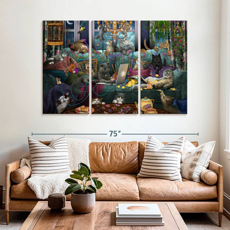 Brampt Quarantine Cats, 42" H x 65" W