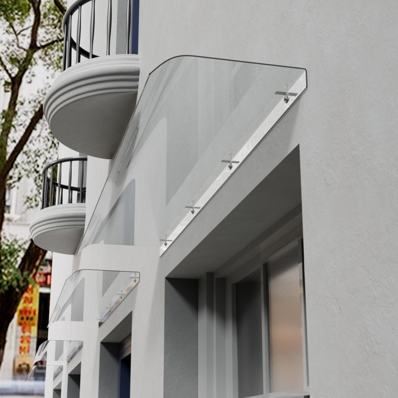 160cm W x 33cm D Door Canopy Window Awning, Clear, Clear