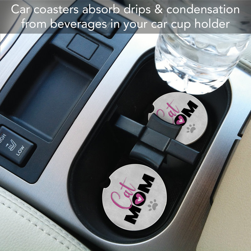 Sous-verre simple pour voiture Cat Mom, Chat