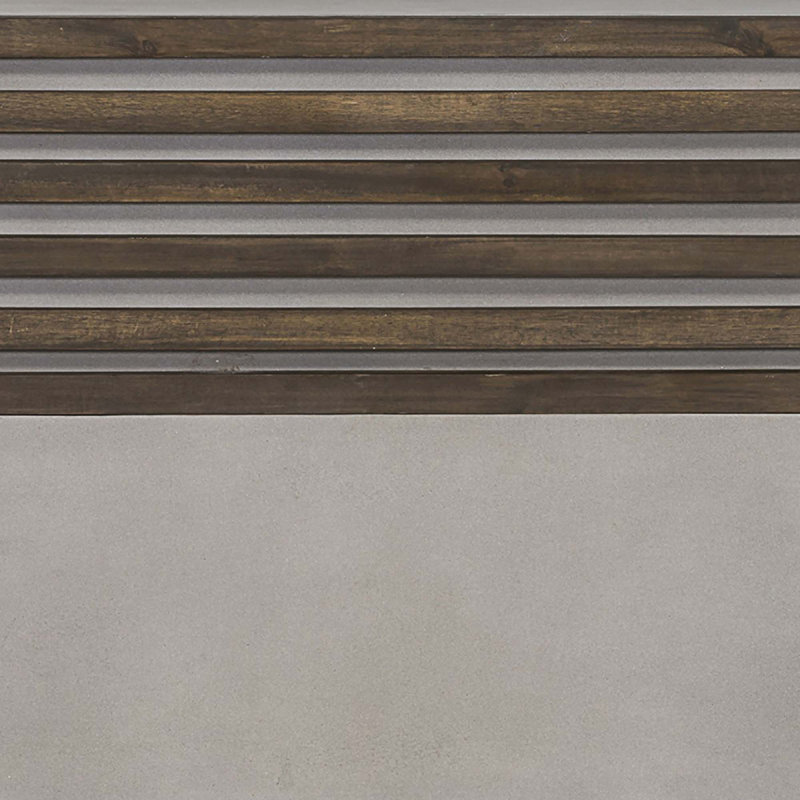 Modern Concrete & Acacia Rectangular Coffee Table