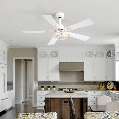 Ventilateur de plafond rustique de 42 pouces avec éclairage, 5 pales à double finition et télécommande pour salon ou véranda extérieure