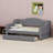 Space-Saving Upholstered Daybed Designed with Under-Bed Drawers and a Stylish LED Belt-1566272866