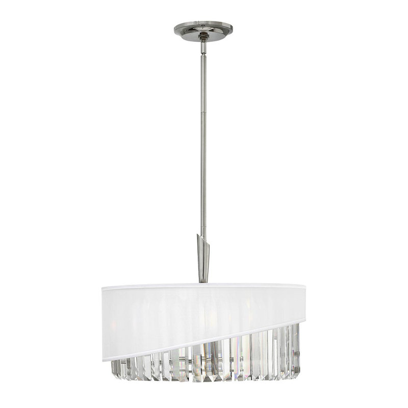 Castle Cary 3 - Light Polished Nickel Drum Pendant