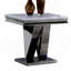 Table de bout moderne 1Pc avec motif, faux marbre 18 mm sur le dessus, piédestal en acier inoxydable de style V et base rectangulaire en forme de biseau