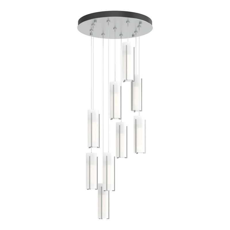 Exos 9 - Light Cylinder Pendant, Vintage Platinum, White, 13" - 80"