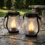 Lanternes solaires d'extérieur imperméables et effet de feu FoxFlame Schoolhouse | Paquet de 2, lanterne solaire extérieure, lumières solaires suspendues pour l'extérieur, idéale pour le porche, le patio, le jardin, la table ou un présentoir suspendu-133863391