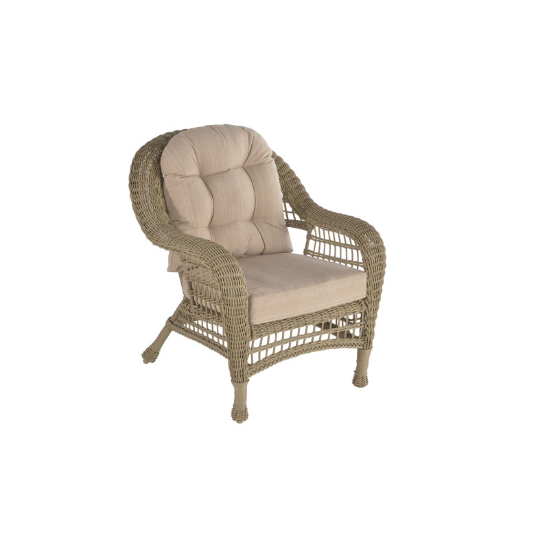 Chaise de patio d’extérieur pour jardin avec coussins cappuccino Ophélie