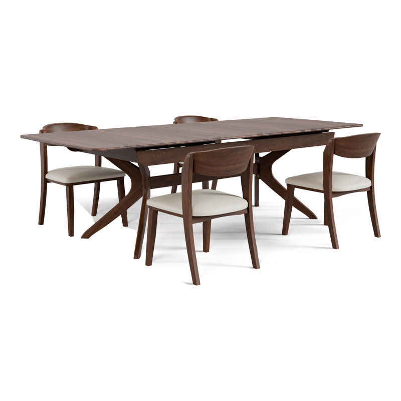 Rozella 5-Piece Dining Table Set, 5 Pieces: Table, 4 Chairs