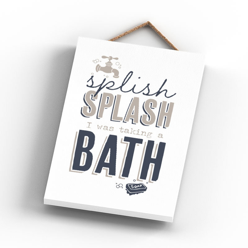 Splish Splash - Unframed Typography on Wood