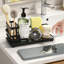 Serviteur de cuisine en acier inoxydable avec plateau en pierre absorbante et porte-brosse amovible