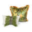 Linen Lumbar Pillow with Ostrich Feather Trim-65654455