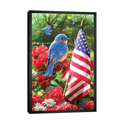 Patriotic Bluebird - Print on Canvas