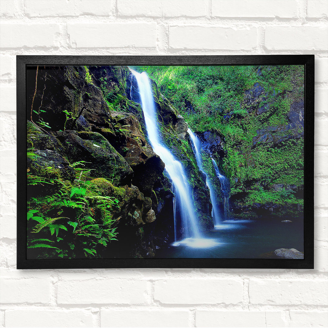 Wasserfall Paradies Trio Gerahmter Druck