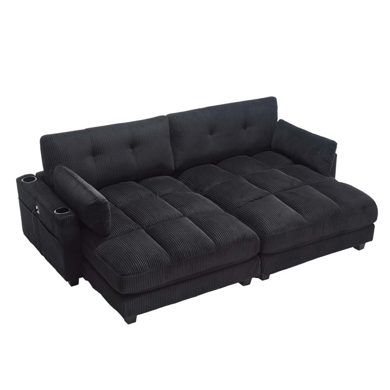 1 Seat Sleeper Sofa, Black