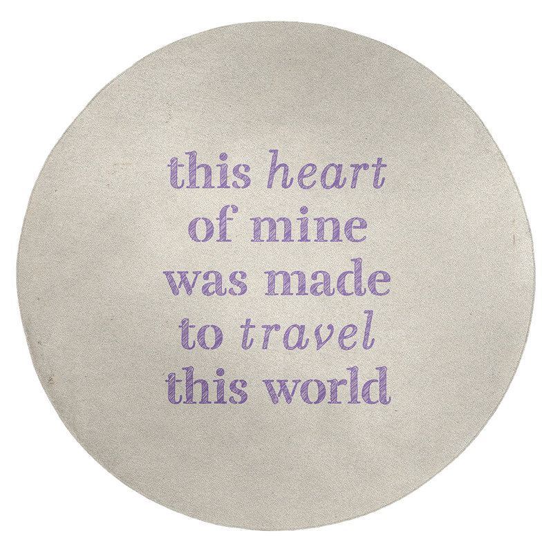 Quotes Chenille Indoor Rug, Round 5'