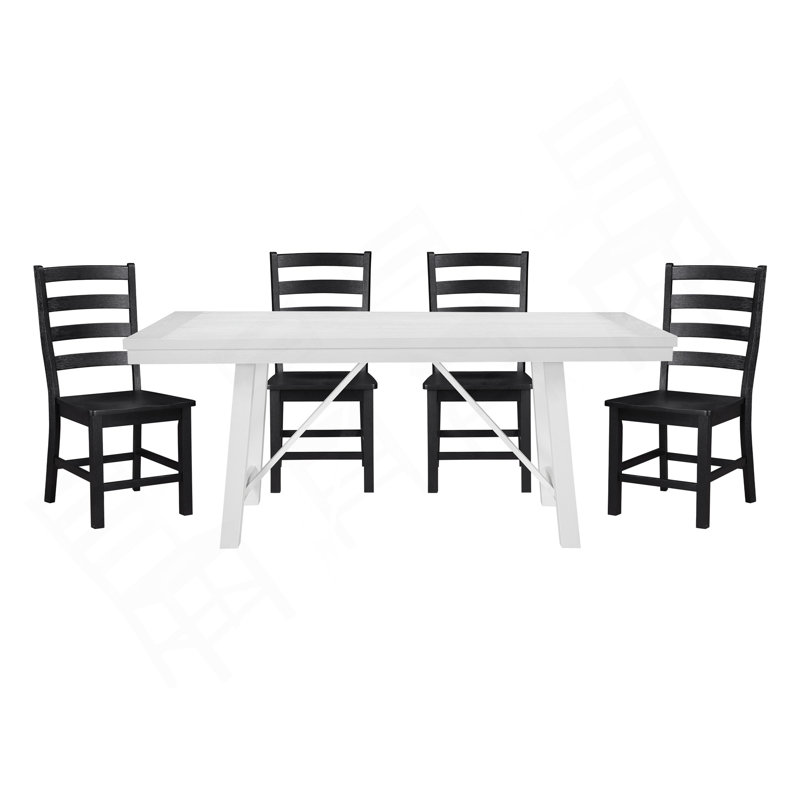 Ensemble de table de salle à manger 5 pièces Modern Modern, Noir