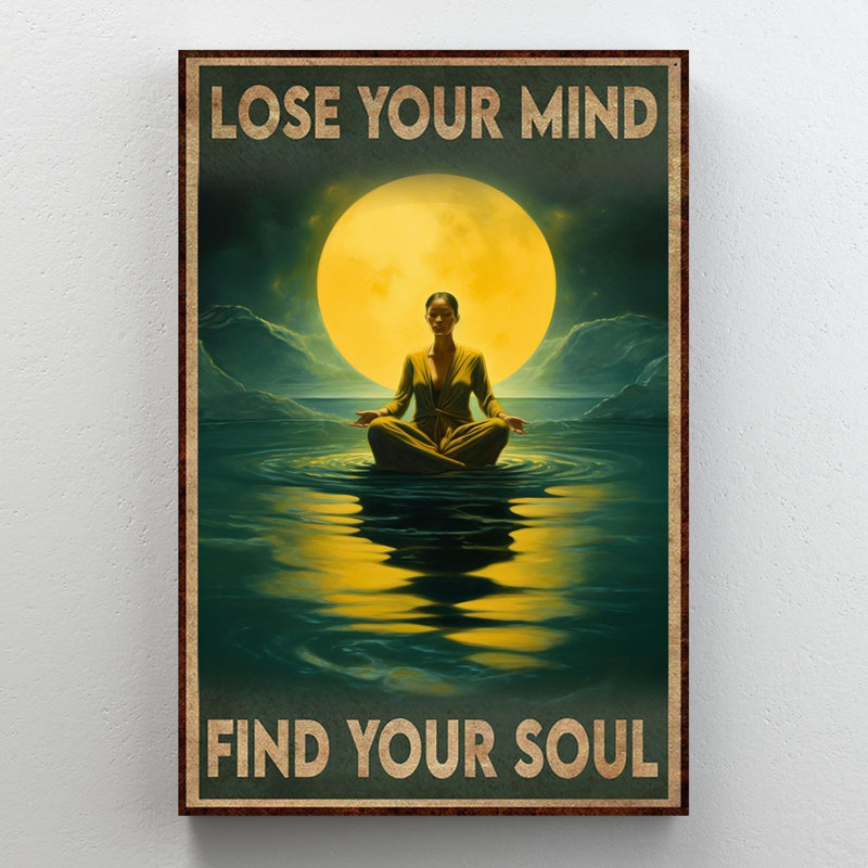 «Lose Your Mind Yoga», impression sur toile, H 20 po x l 16 po x P 1,25 po
