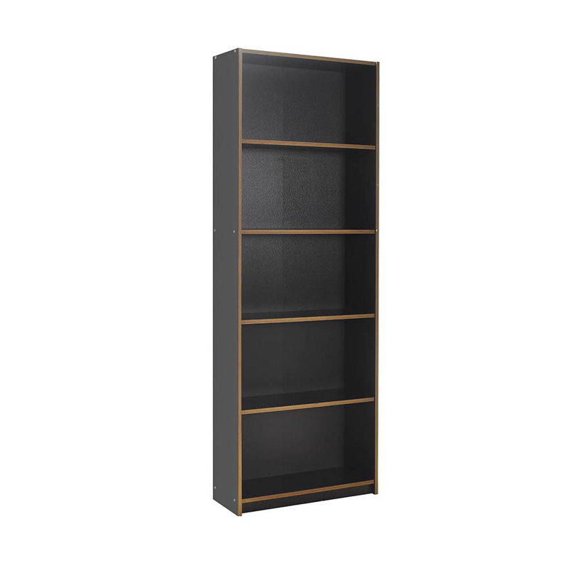 Matt White 5 Tier Bookcase Shelving Unit, Grey