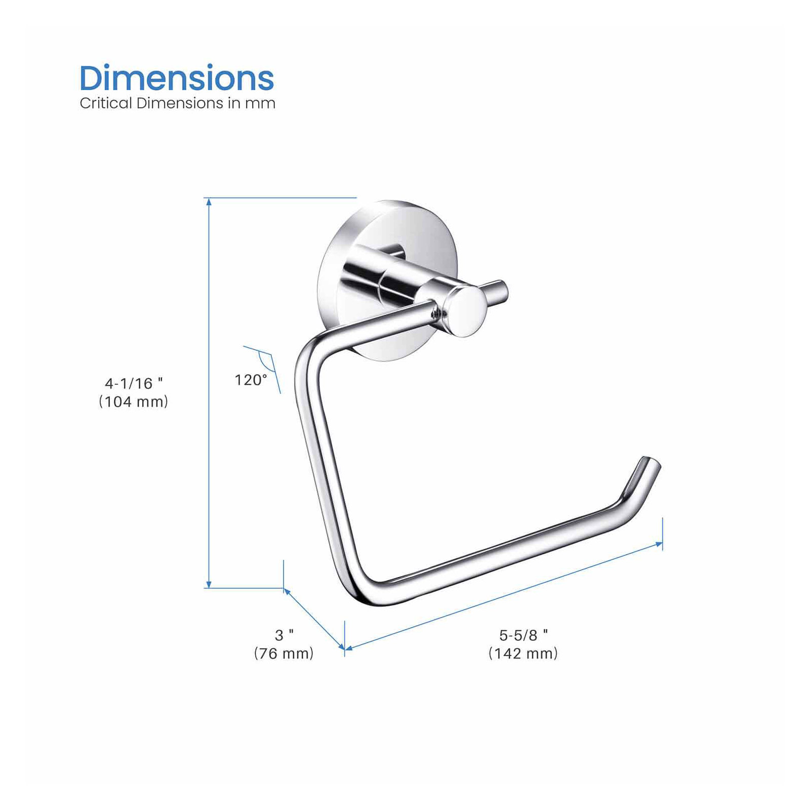 Circular Toilet Paper Holder, Chrome