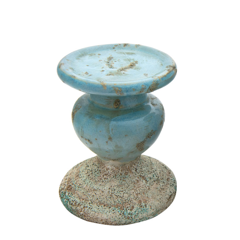 Bougeoir de table Waikiki Zeppelin, H 5,25 po x l 4,25 po x P 4,25 po, Bleu
