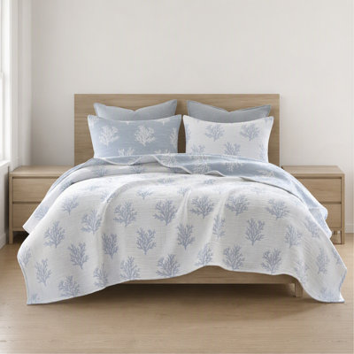 3-Piece Full/Queen Quilt Mini Set,Blue