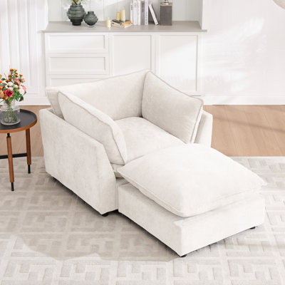 Fauteuil d'appoint avec repose-pieds 44,49 po Heffernan