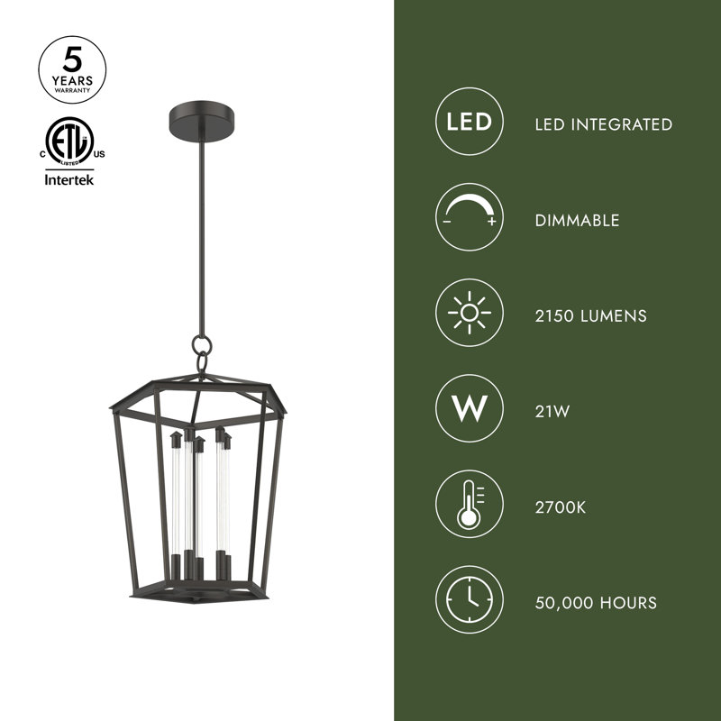 Delphine 5 - Light LED Chandelier, 71.5" H x 23.75" W x 16.63" D, Urban Bronze