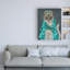 «Gray Cat With Bells, Portrait» par Fab Funky - impression sur toile tendue